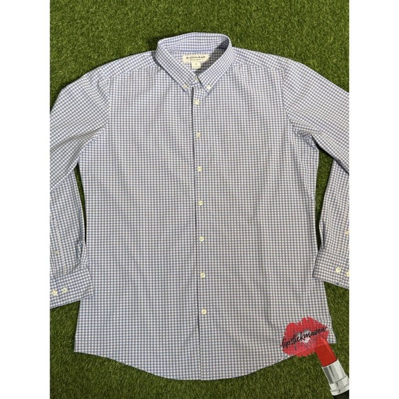 Mizzen+Main Other - Mizzen Main Leeward Shirt Mens‎ XL Blue Gingham Trim Fit Performance Stretch